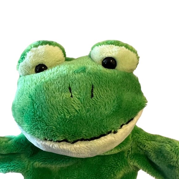 Hand Puppets Animal Fair Set of Frog & Bunny Sweaters 10" Harcourt INC Vtg - Picture 5 of 16